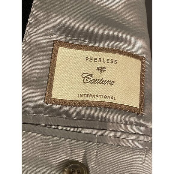 Peerless Couture Mens Black Blazer Jacket 42R Cashmere & Silk Blend Made In Cana - Picture 5 of 13